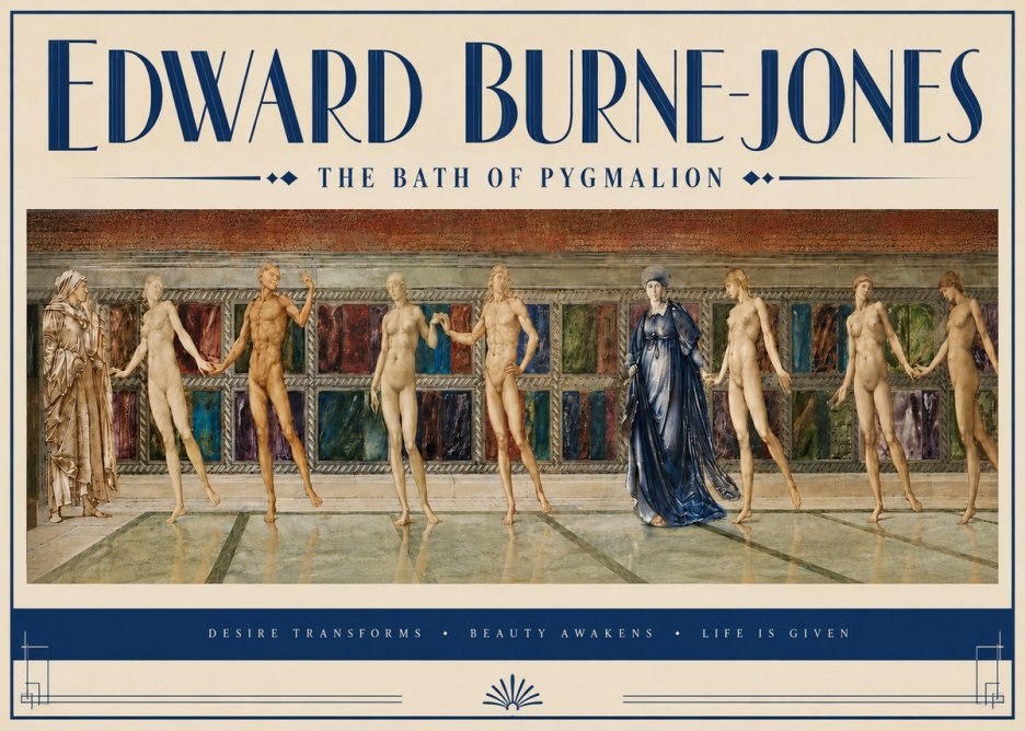 Edward Burne-Jones The Bath of Pygmalion No5 - Affiche