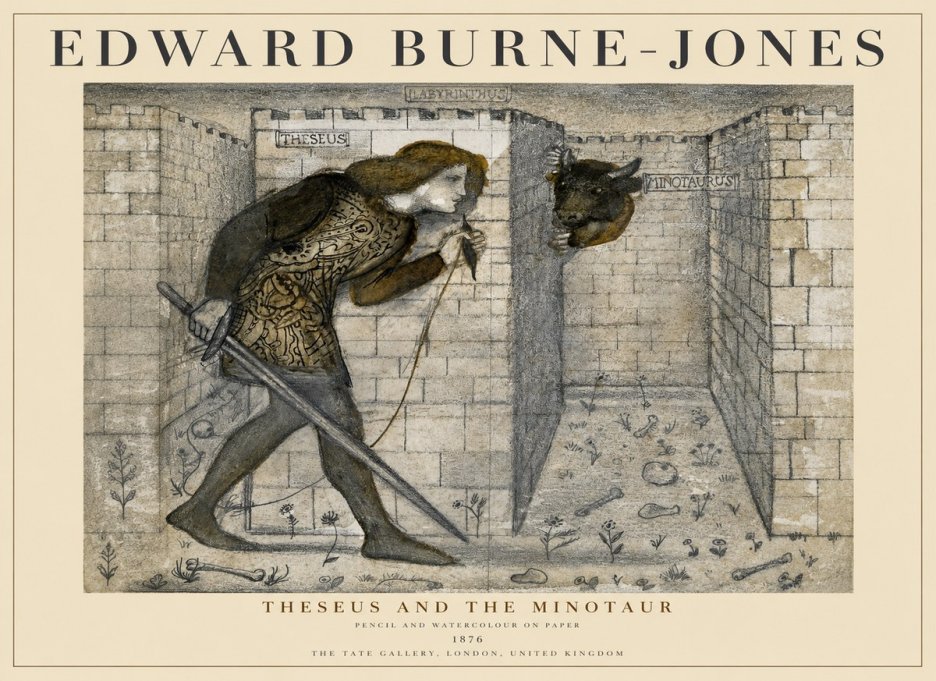 Edward Burne-Jones Theseus and the Minotaur No1 - Affiche