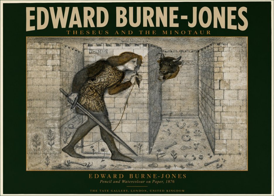 Edward Burne-Jones Theseus and the Minotaur No2 - Affiche