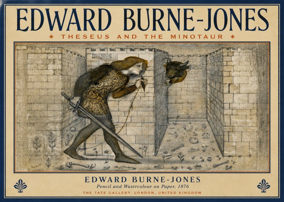 Edward Burne-Jones Theseus and the Minotaur No4 - Affiche
