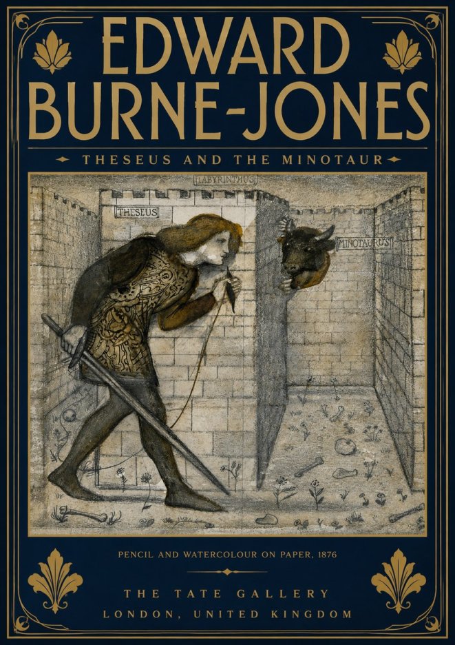 Edward Burne-Jones Theseus and the Minotaur No5 - Affiche