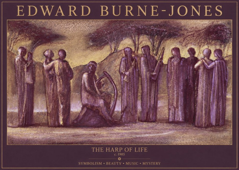 Edward Burne-Jones The Harp of Life No1 - Affiche