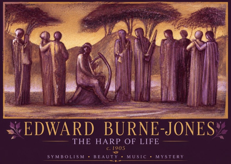 Edward Burne-Jones The Harp of Life No2 - Affiche