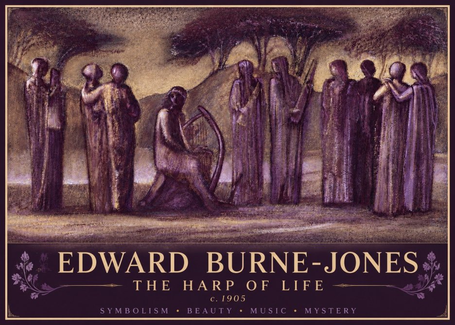 Edward Burne-Jones The Harp of Life No4 - Affiche