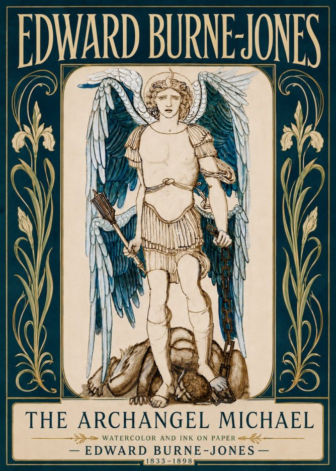 Edward Burne-Jones The Archangel Michael No6 - Affiche