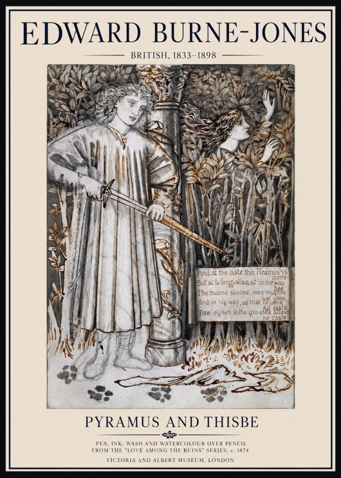 Edward Burne-Jones Pyramus and Thisbe No1 - Affiche