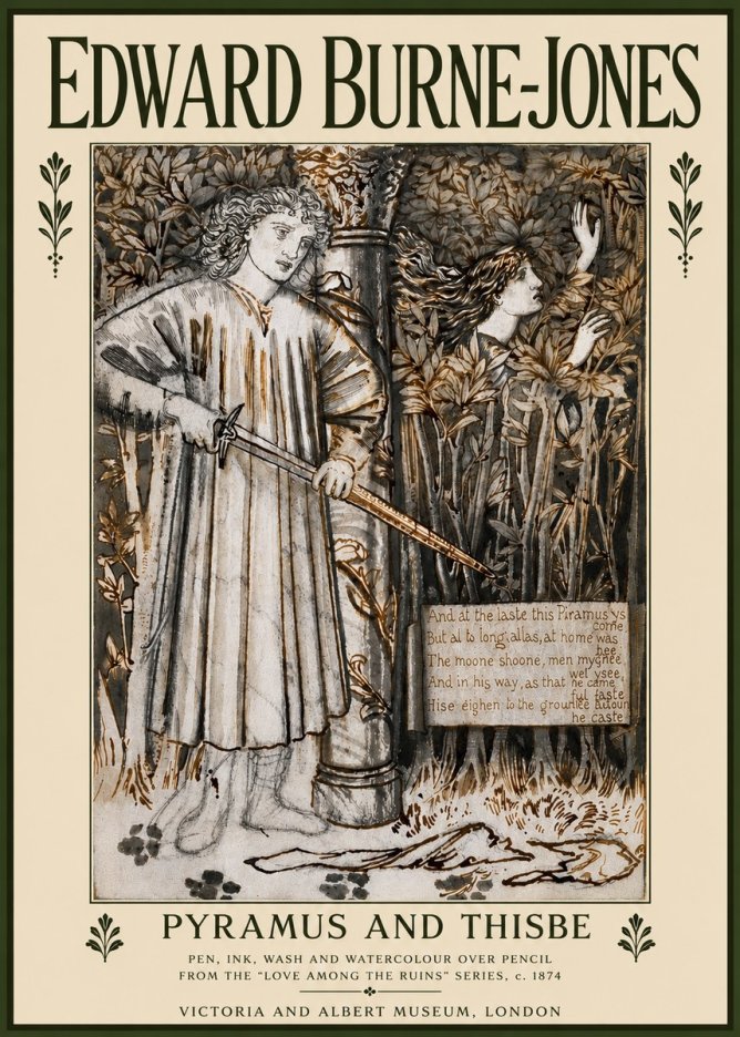 Edward Burne-Jones Pyramus and Thisbe No5 - Affiche