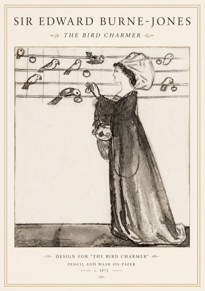 Edward Burne-Jones The Bird Charmer No1 - Affiche