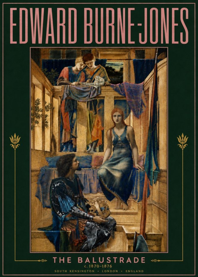 Edward Burne-Jones The Balustrade No5 - Affiche