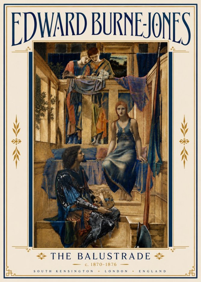 Edward Burne-Jones The Balustrade No6 - Affiche