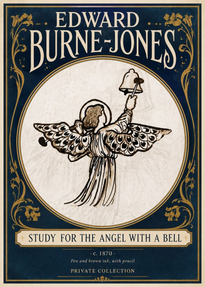 Edward Burne-Jones Study for the Angel with a Bell No5 - Affiche