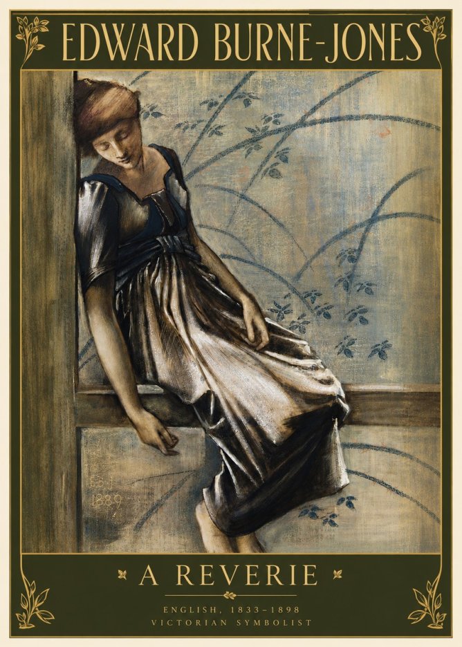 Edward Burne-Jones A Reverie No3 - Affiche