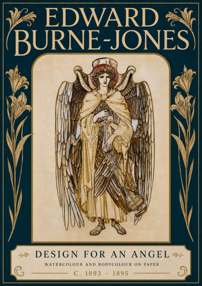 Edward Burne-Jones Design for an Angel No5 - Affiche