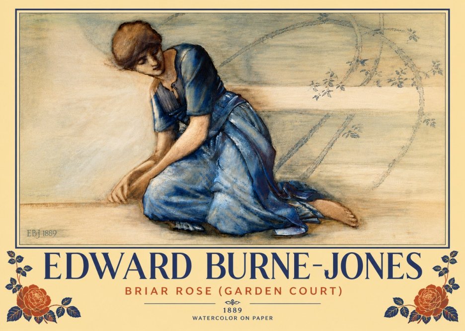 Edward Burne-Jones Briar Rose (Garden Court) No6 - Affiche