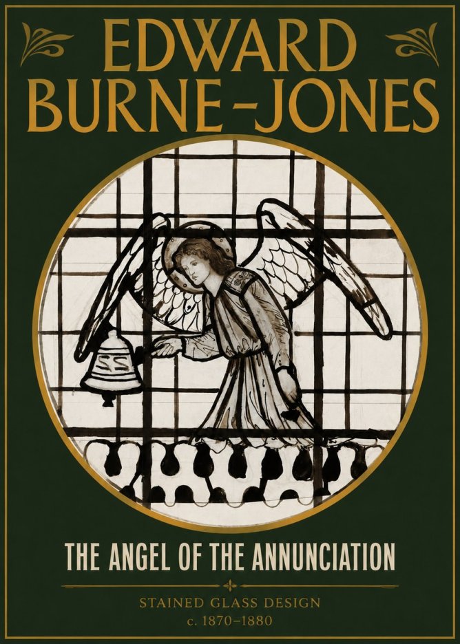 Edward Burne-Jones The Angel of the Annunciation (Stained Glass Design) No2 - Affiche