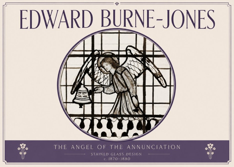 Edward Burne-Jones The Angel of the Annunciation (Stained Glass Design) No3 - Affiche