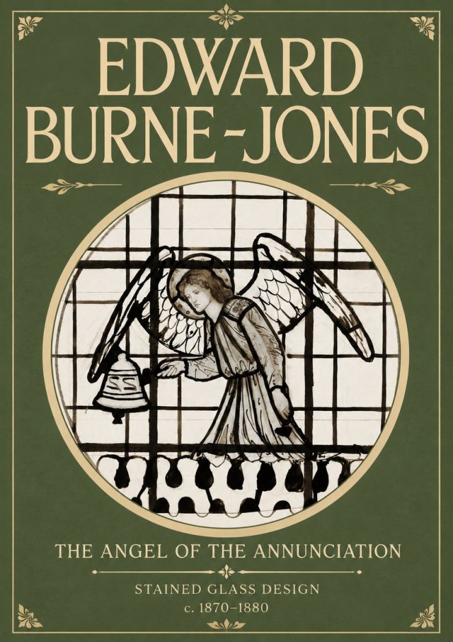 Edward Burne-Jones The Angel of the Annunciation (Stained Glass Design) No4 - Affiche