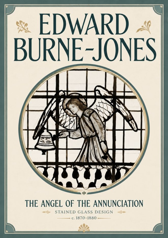Edward Burne-Jones The Angel of the Annunciation (Stained Glass Design) No6 - Affiche
