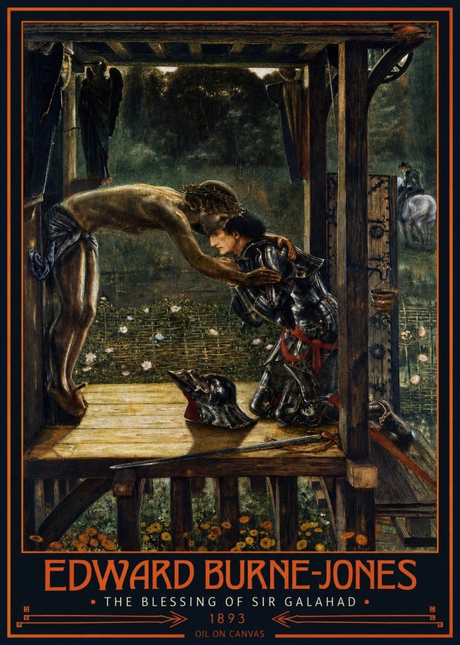 Edward Burne-Jones The Blessing of Sir Galahad No2 - Affiche