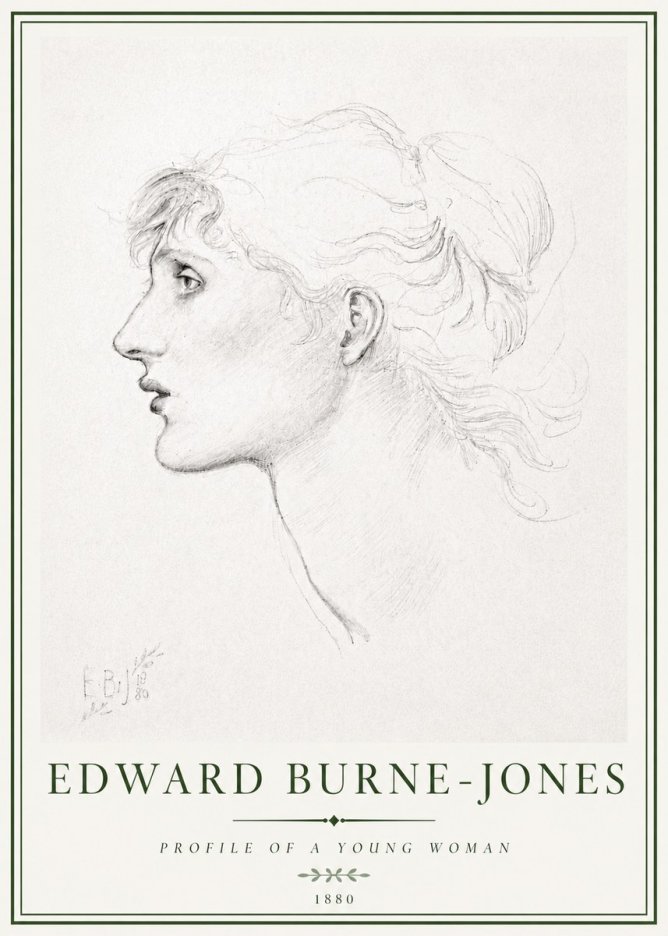 Edward Burne-Jones Profile of a Young Woman No4 - Affiche
