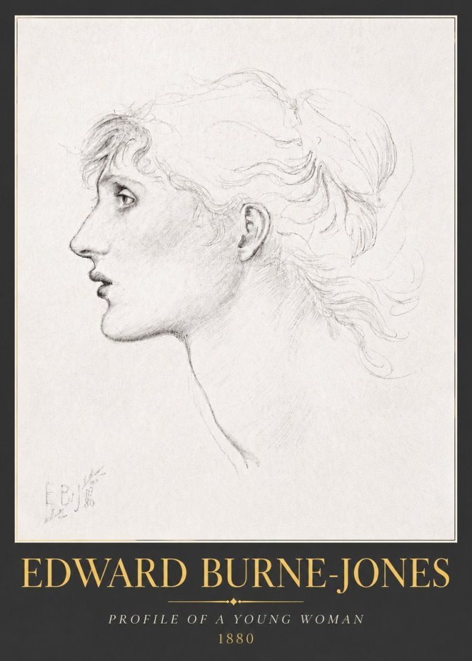 Edward Burne-Jones Profile of a Young Woman No5 - Affiche
