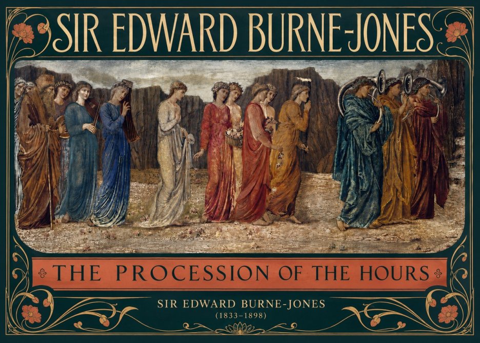 Edward Burne-Jones The Procession of the Hours No2 - Affiche