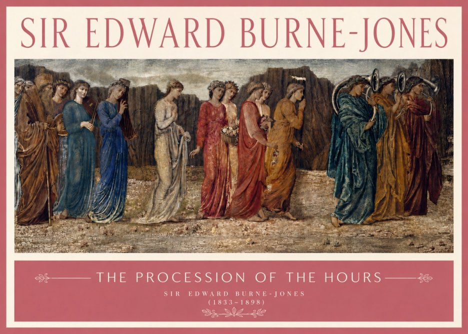 Edward Burne-Jones The Procession of the Hours No3 - Affiche