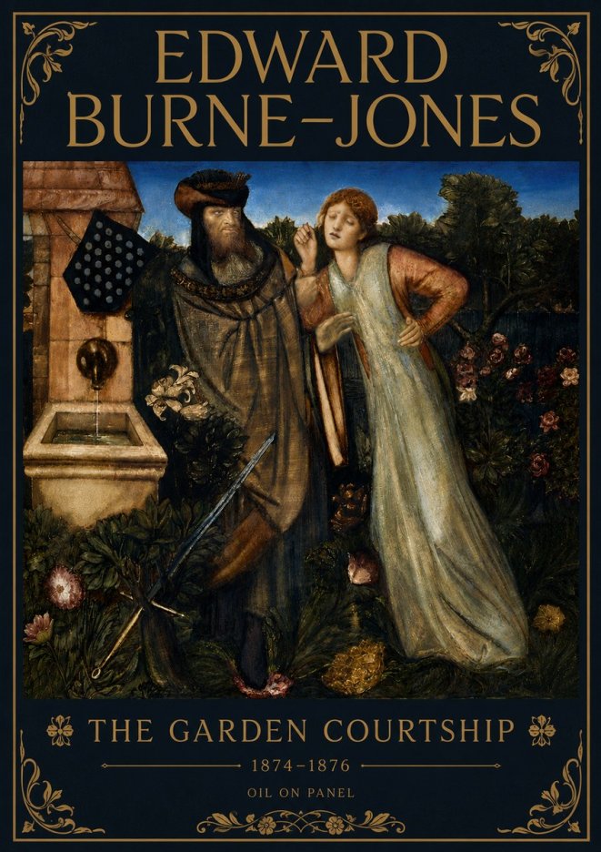 Edward Burne-Jones The Garden Courtship No6 - Affiche