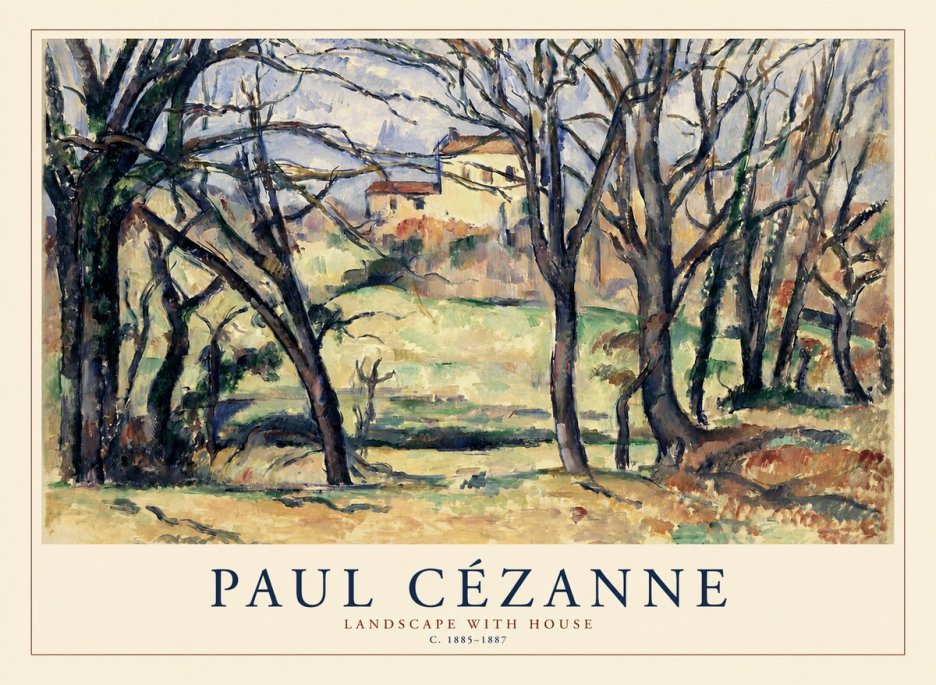 Paul Cézanne Landscape with House No1 - Affiche