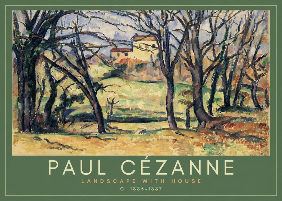 Paul Cézanne Landscape with House No2 - Affiche