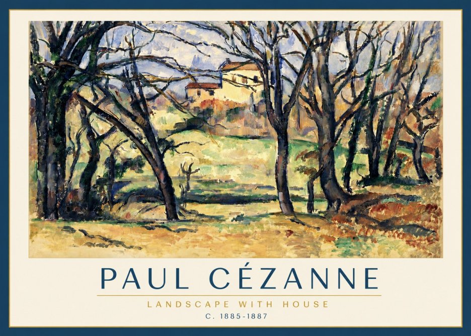 Paul Cézanne Landscape with House No3 - Affiche