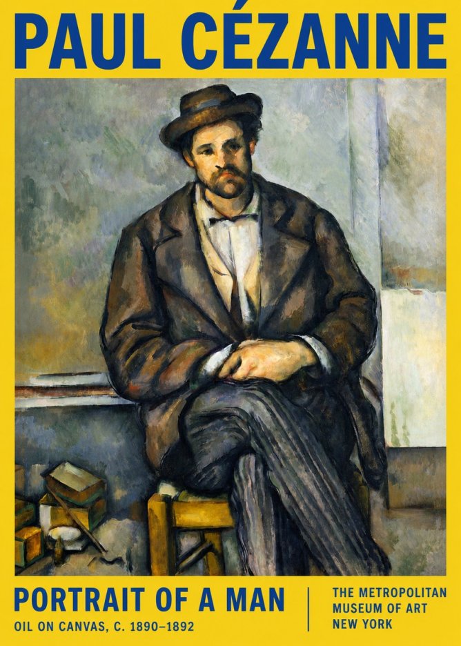 Paul Cézanne Portrait of a Man III No2 - Affiche