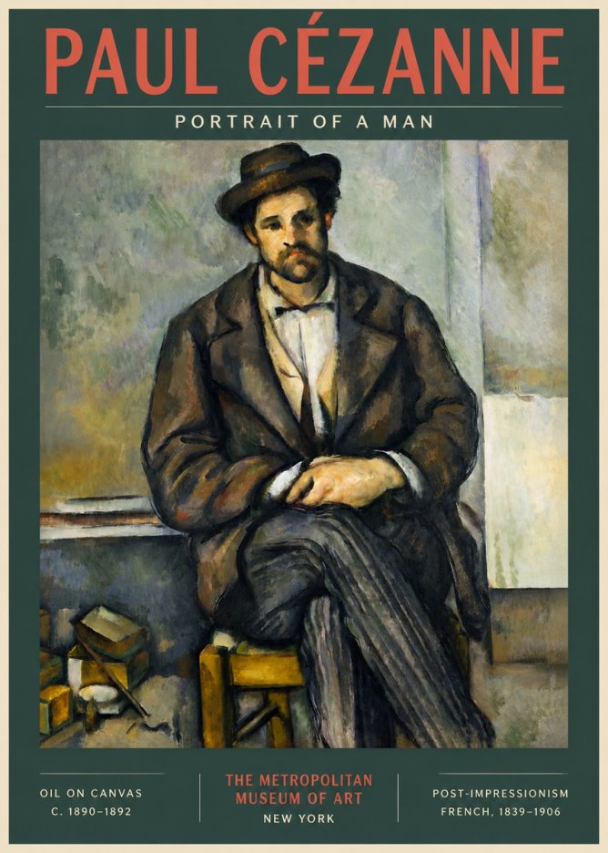 Paul Cézanne Portrait of a Man III No3 - Affiche