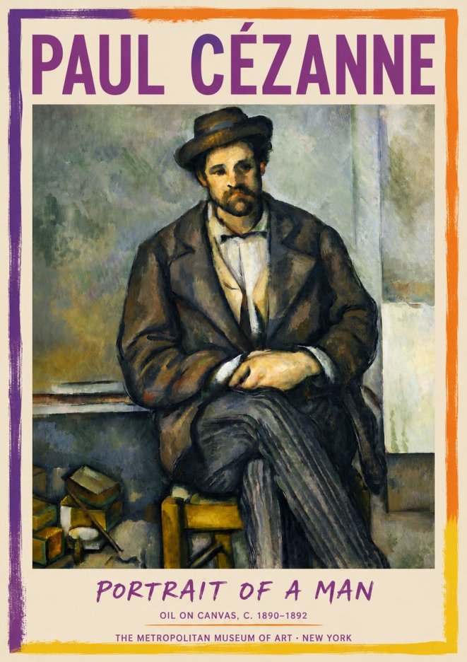 Paul Cézanne Portrait of a Man III No4 - Affiche