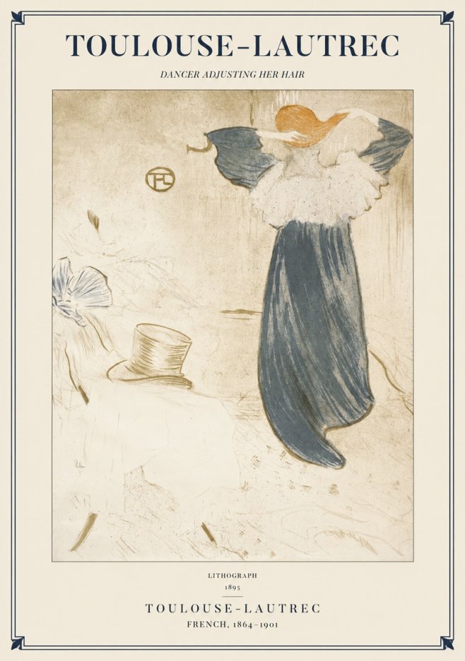 Toulouse-Lautrec Dancer Adjusting Her Hair No1 - Affiche