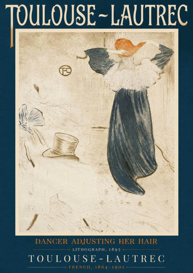 Toulouse-Lautrec Dancer Adjusting Her Hair No2 - Affiche