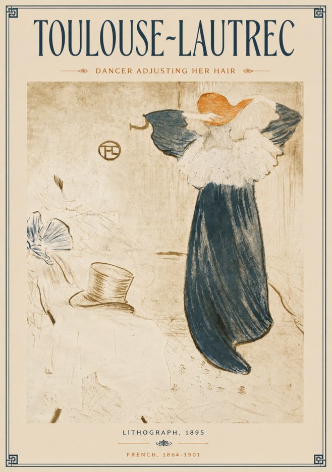Toulouse-Lautrec Dancer Adjusting Her Hair No5 - Affiche