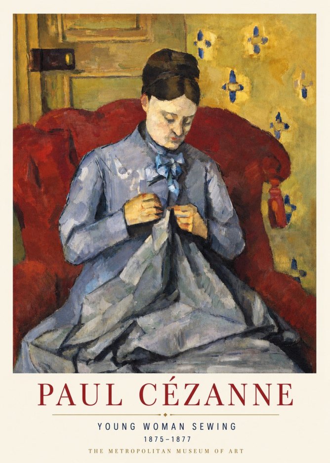 Paul Cézanne Young Woman Sewing No4 - Affiche