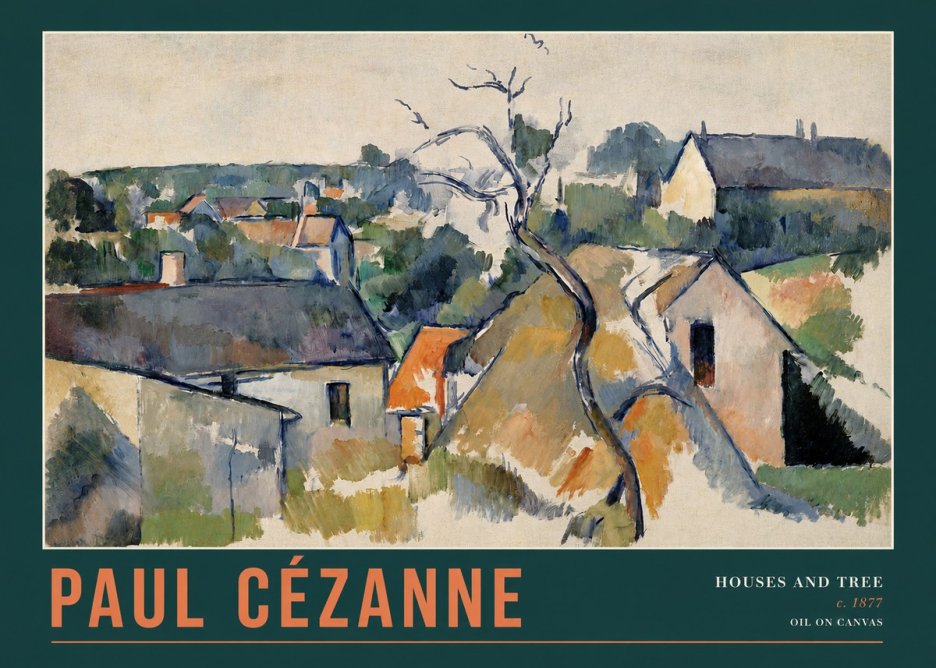 Paul Cézanne Houses and Tree No2 - Affiche