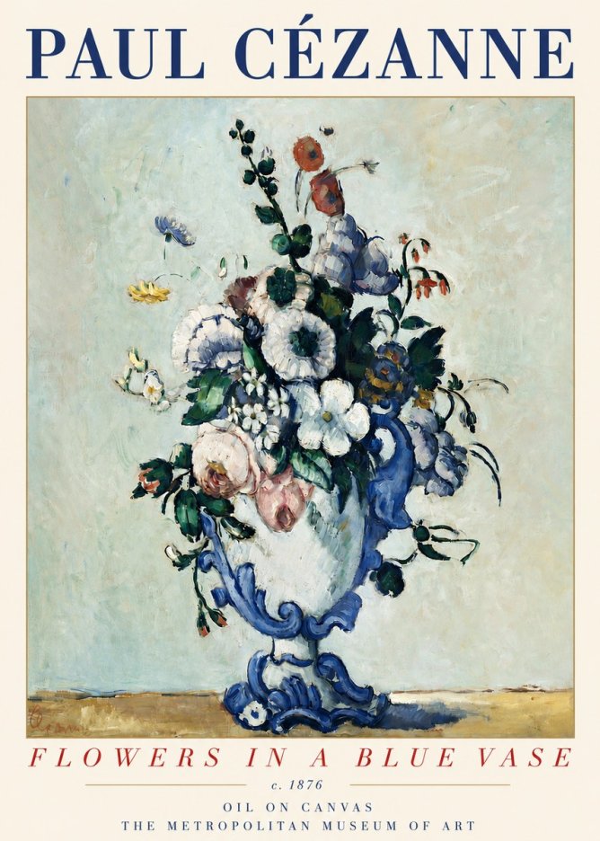 Paul Cézanne Flowers in a Blue Vase No3 - Affiche