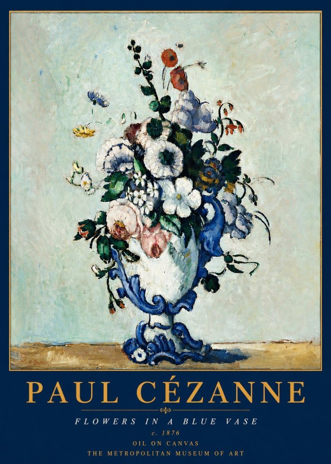 Paul Cézanne Flowers in a Blue Vase No6 - Affiche