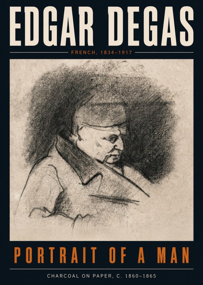 Edgar Degas Portrait of a Man No3 - Affiche