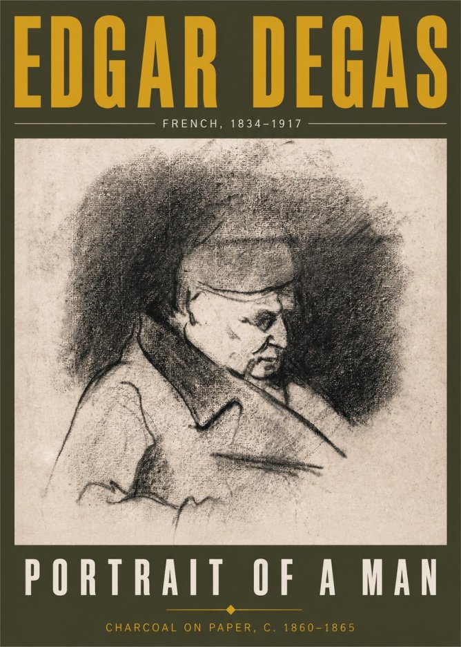 Edgar Degas Portrait of a Man No5 - Affiche