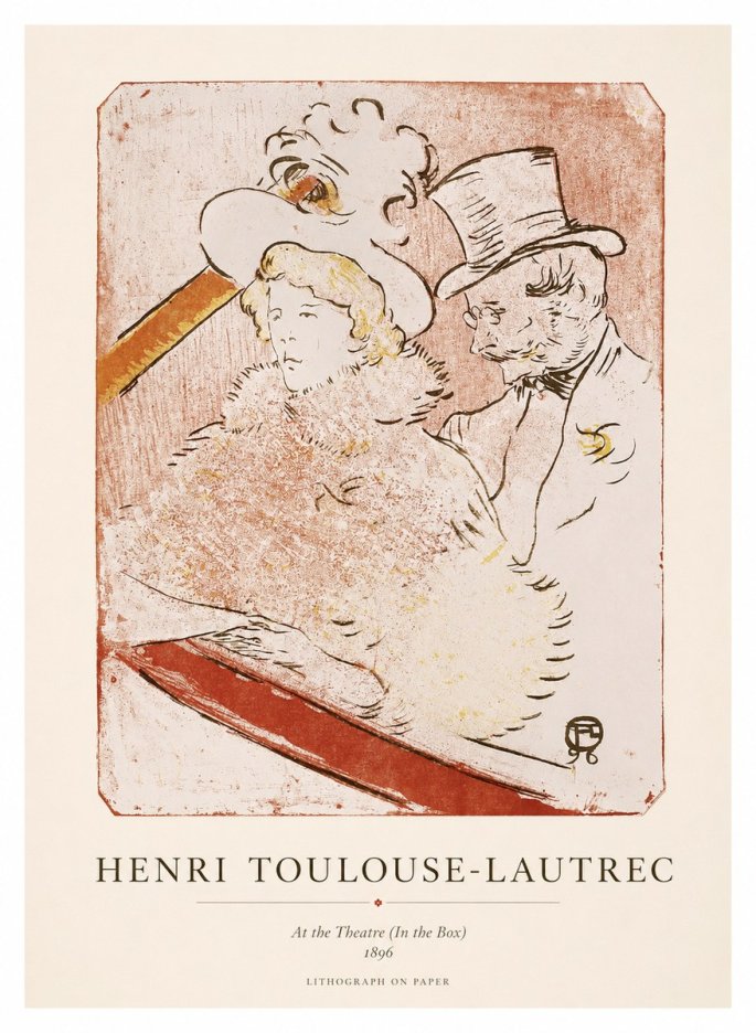 Toulouse-Lautrec At the Theatre (in the Box) No1 - Affiche