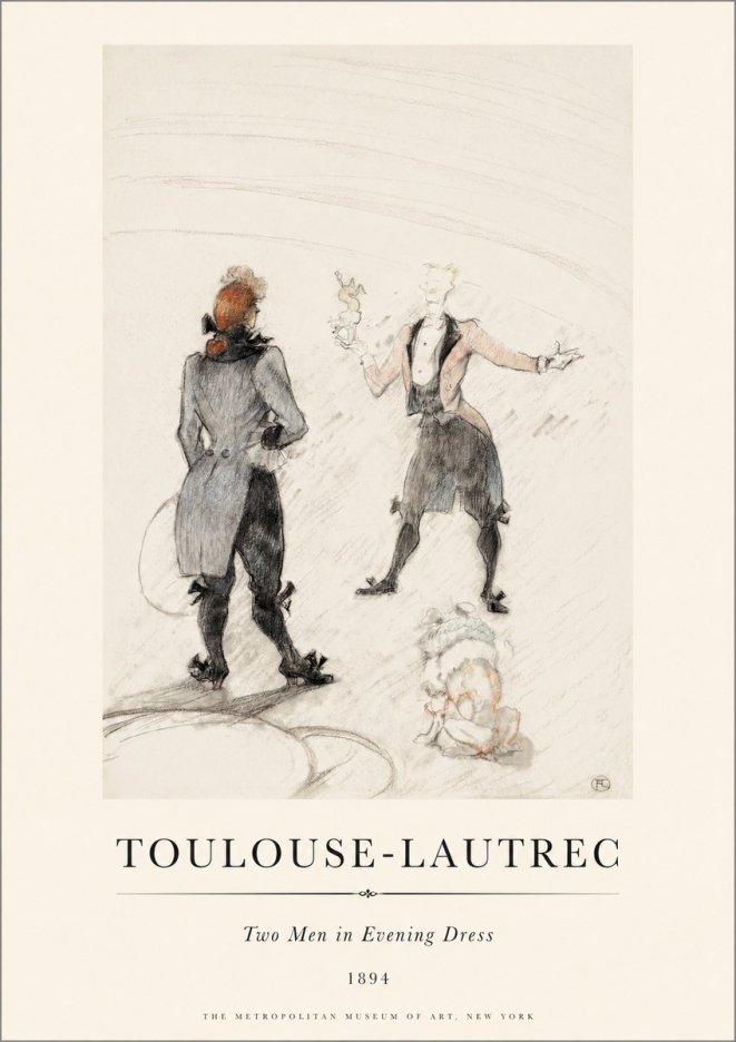 Toulouse-Lautrec Two Men in Evening Dress No1 - Affiche
