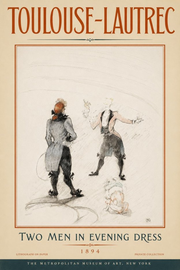 Toulouse-Lautrec Two Men in Evening Dress No4 - Affiche
