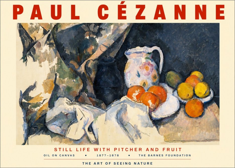 Paul Cézanne Still Life with Pitcher and Fruit No3 - Affiche