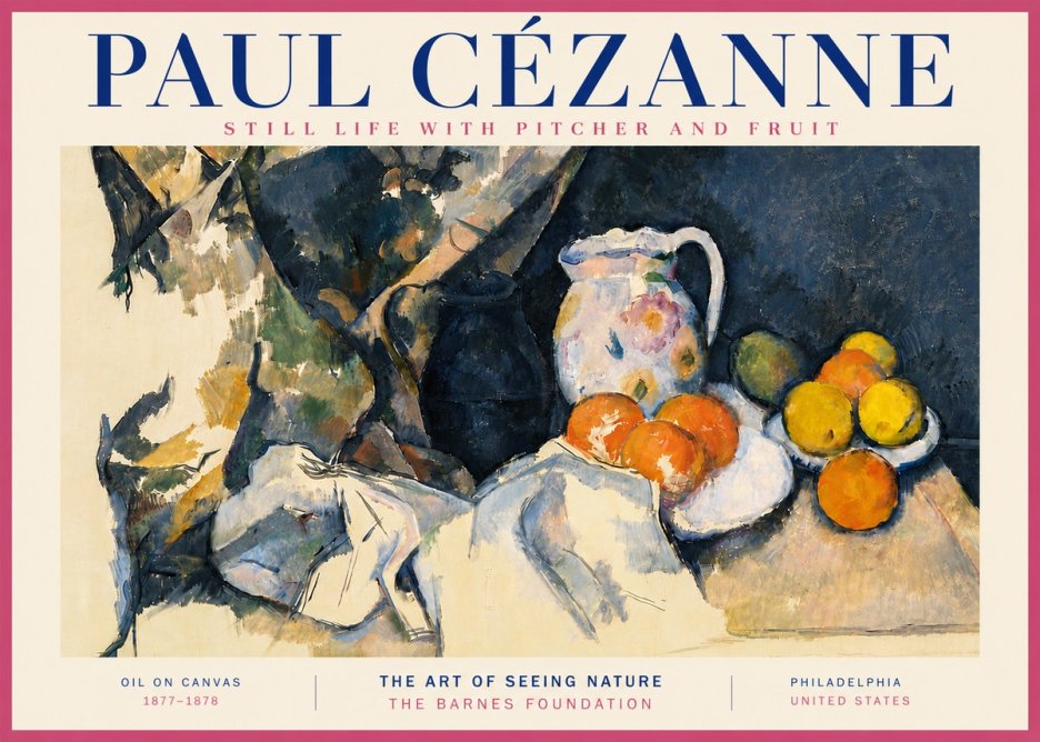 Paul Cézanne Still Life with Pitcher and Fruit No5 - Affiche