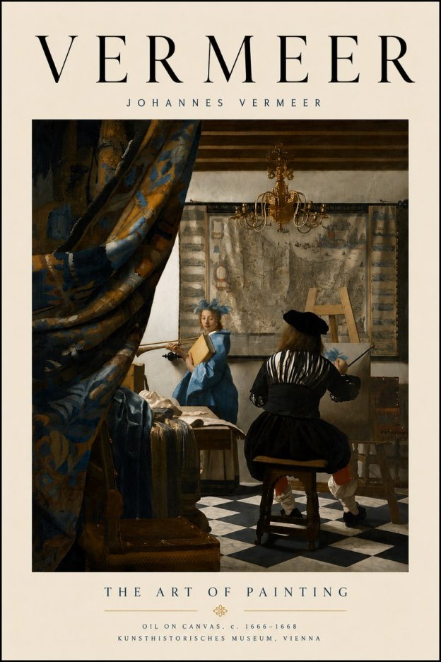 Vermeer The Art of Painting No6 - Affiche
