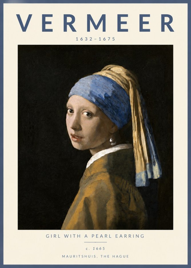 Vermeer Girl with a Pearl Earring II No6 - Affiche